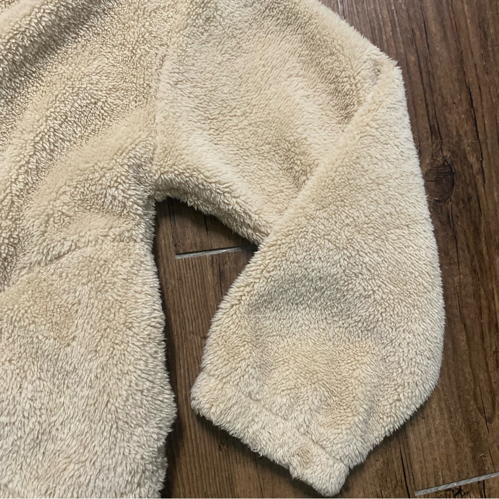 Zaful Teddy Bear Fleece Plush Crop Hoodie S View 6